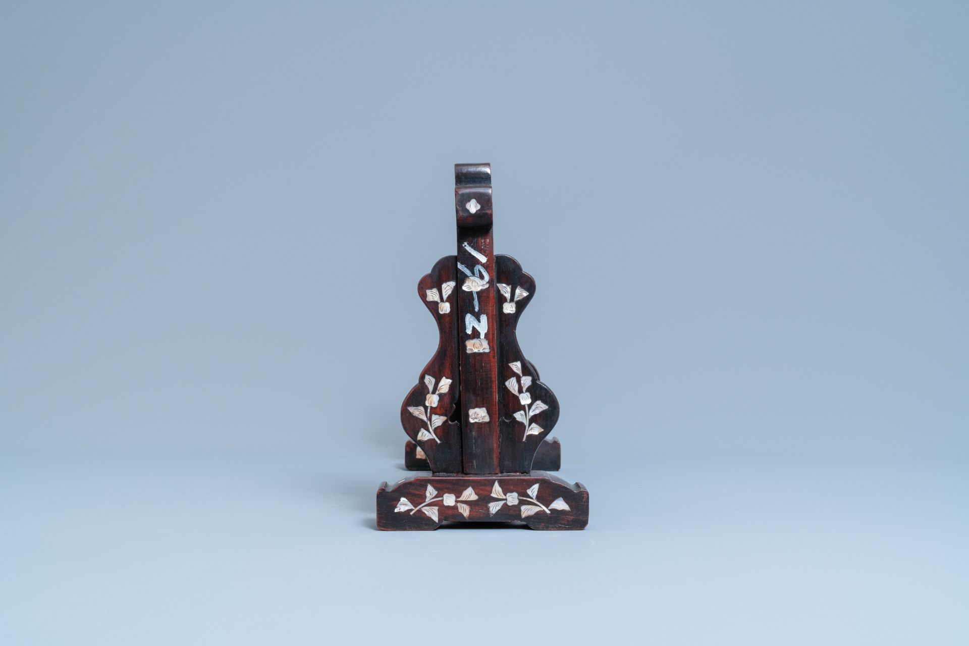 Three Chinese wooden table screen stands, 19th C. - Image 10 of 14