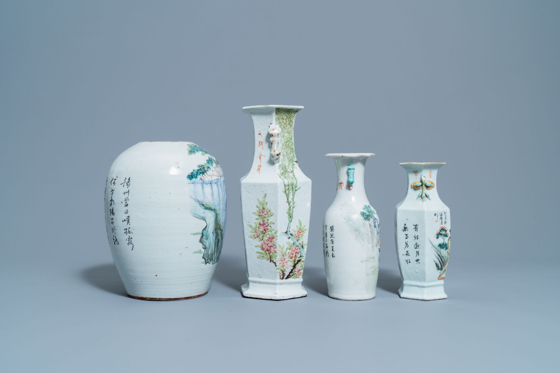 Four Chinese qianjiang cai vases, 19/20th C. - Image 6 of 8