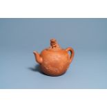 A large Chinese Yixing stoneware teapot and cover, Kangxi