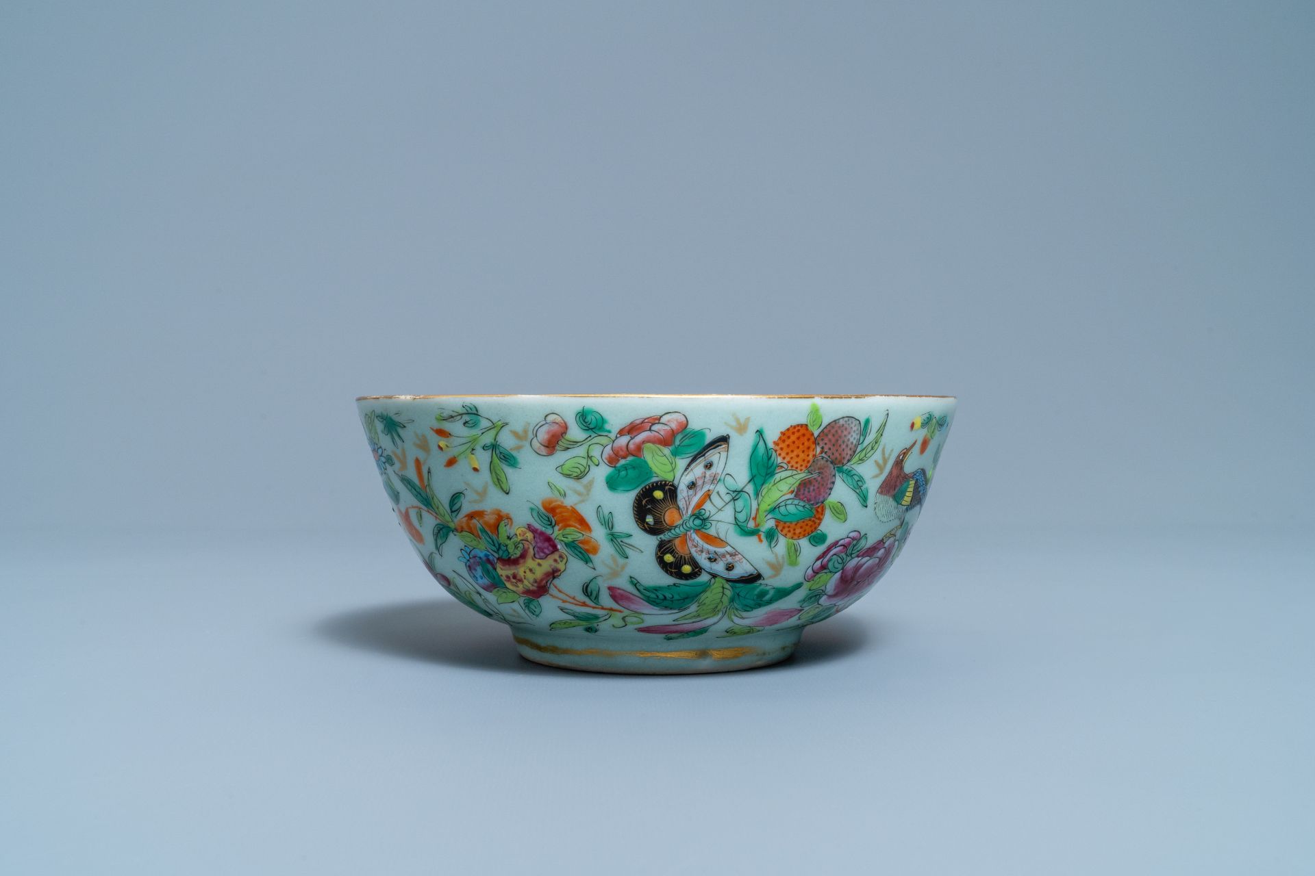 A Chinese Canton famille rose celadon-ground service, 19th C. - Image 17 of 37