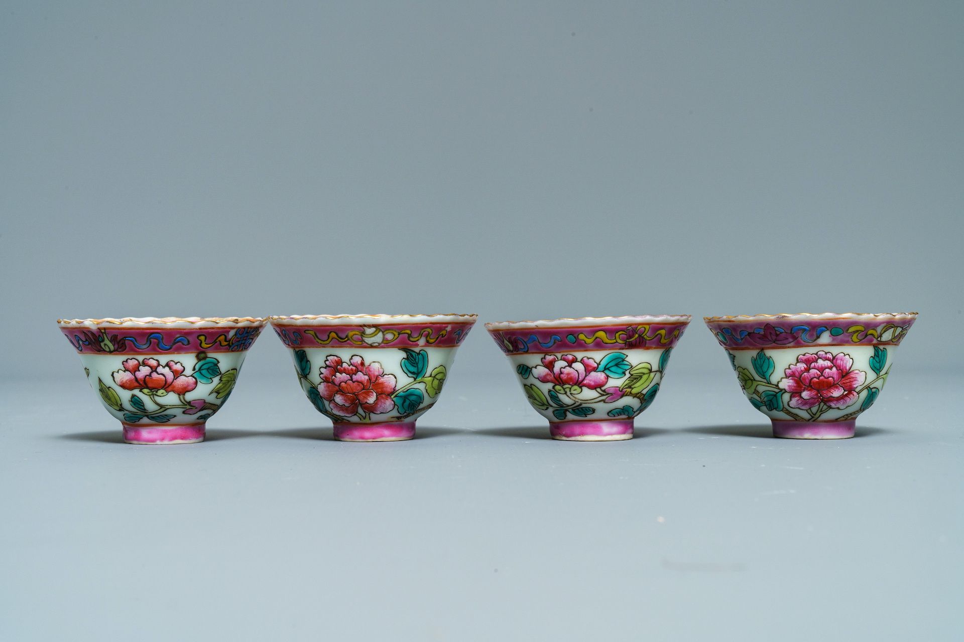 Ten Chinese famille rose bowls and two saucers for the Straits or Peranakan market, 19th C. - Image 8 of 23