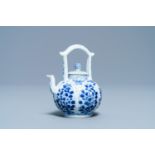 A Chinese blue and white miniature teapot, Kangxi