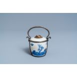 A Chinese blue and white Vietnamese market 'Bleu de Hue' water pipe, 19th C.