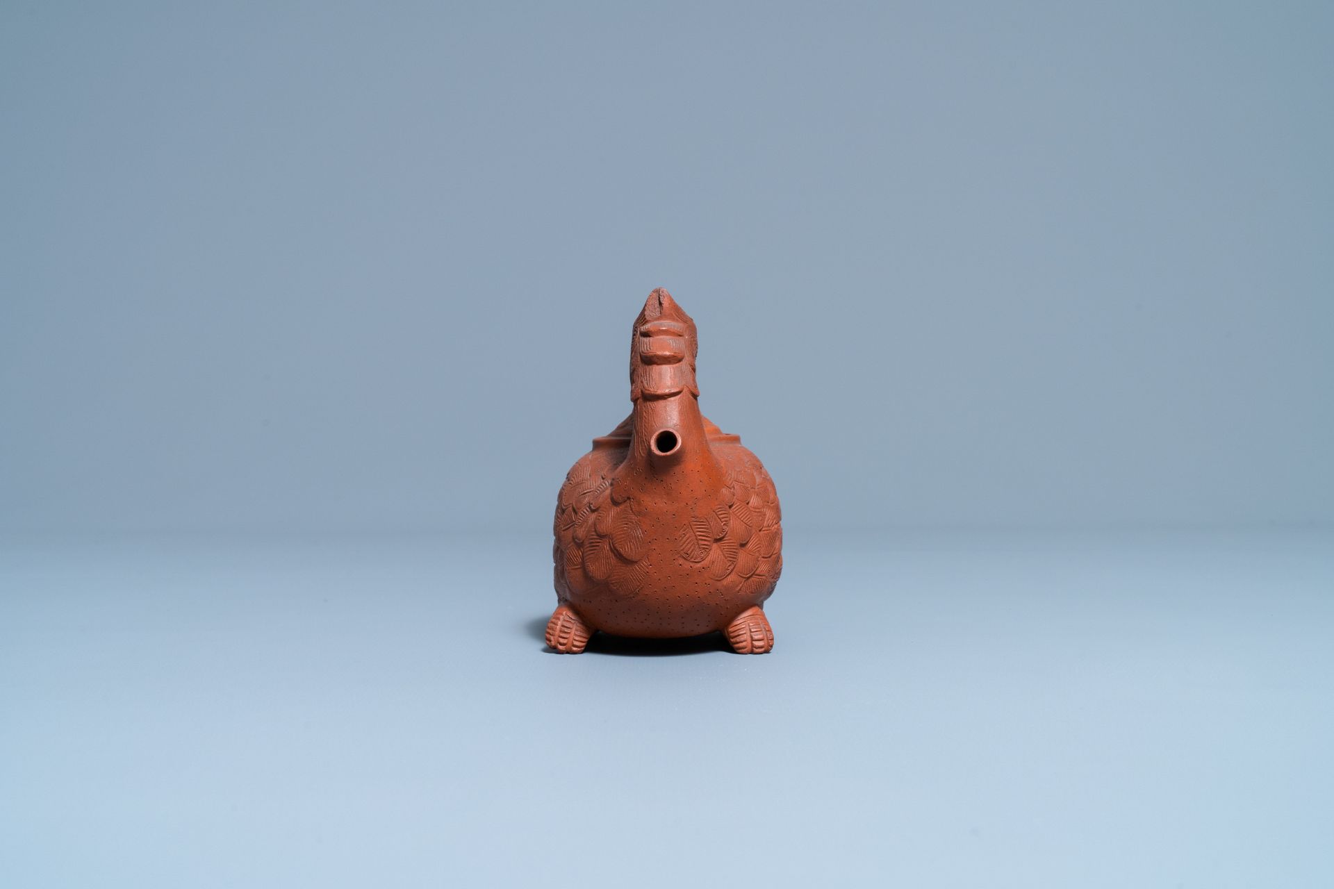 A Chinese Yixing 'phoenix' stoneware teapot and cover, Kangxi - Image 5 of 7