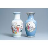 Two fine Chinese famille rose vases, Qianlong marks, Republic