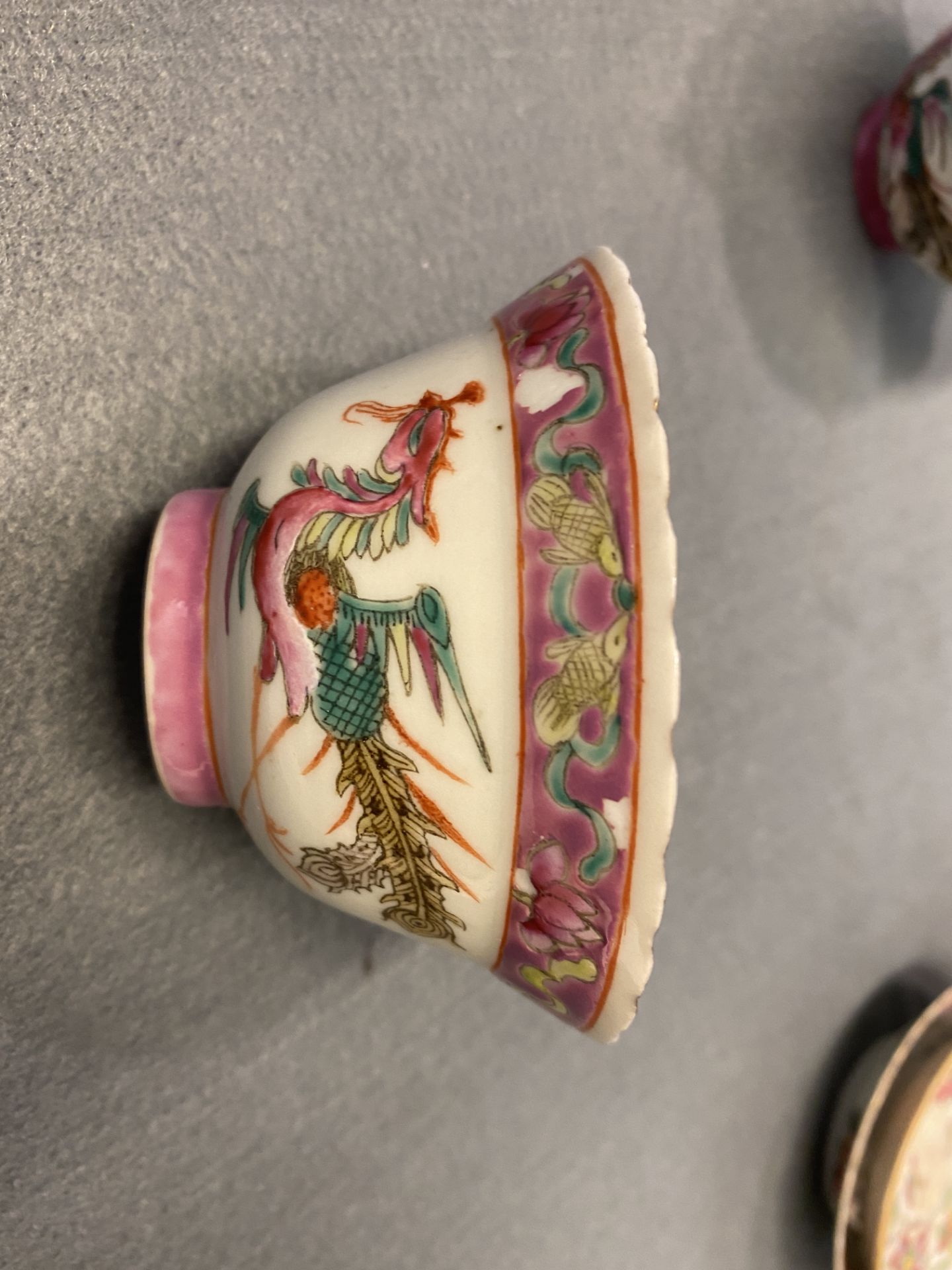 Ten Chinese famille rose bowls and two saucers for the Straits or Peranakan market, 19th C. - Image 21 of 23