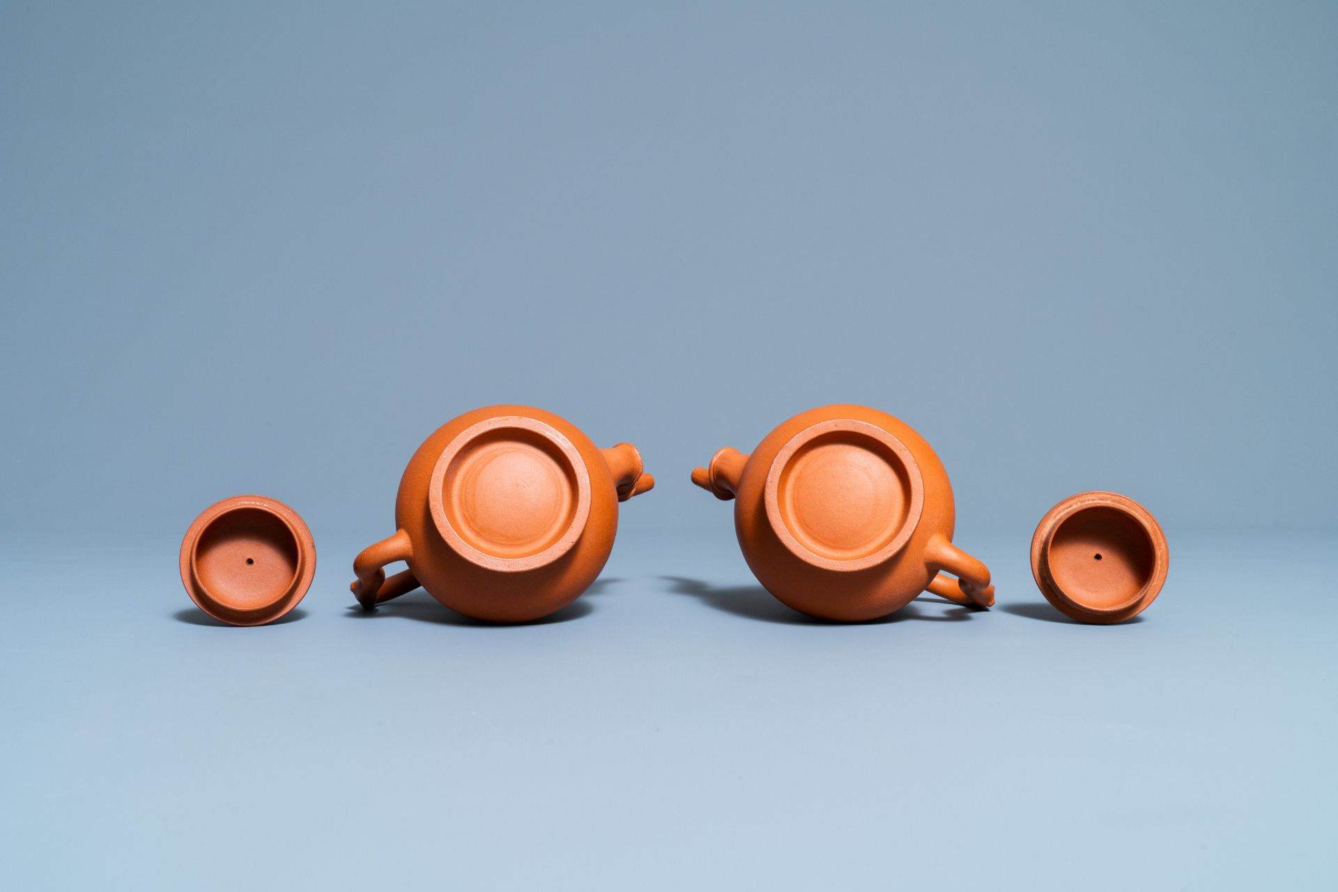 A pair of Chinese Yixing stoneware teapots and covers, Kangxi - Image 8 of 8