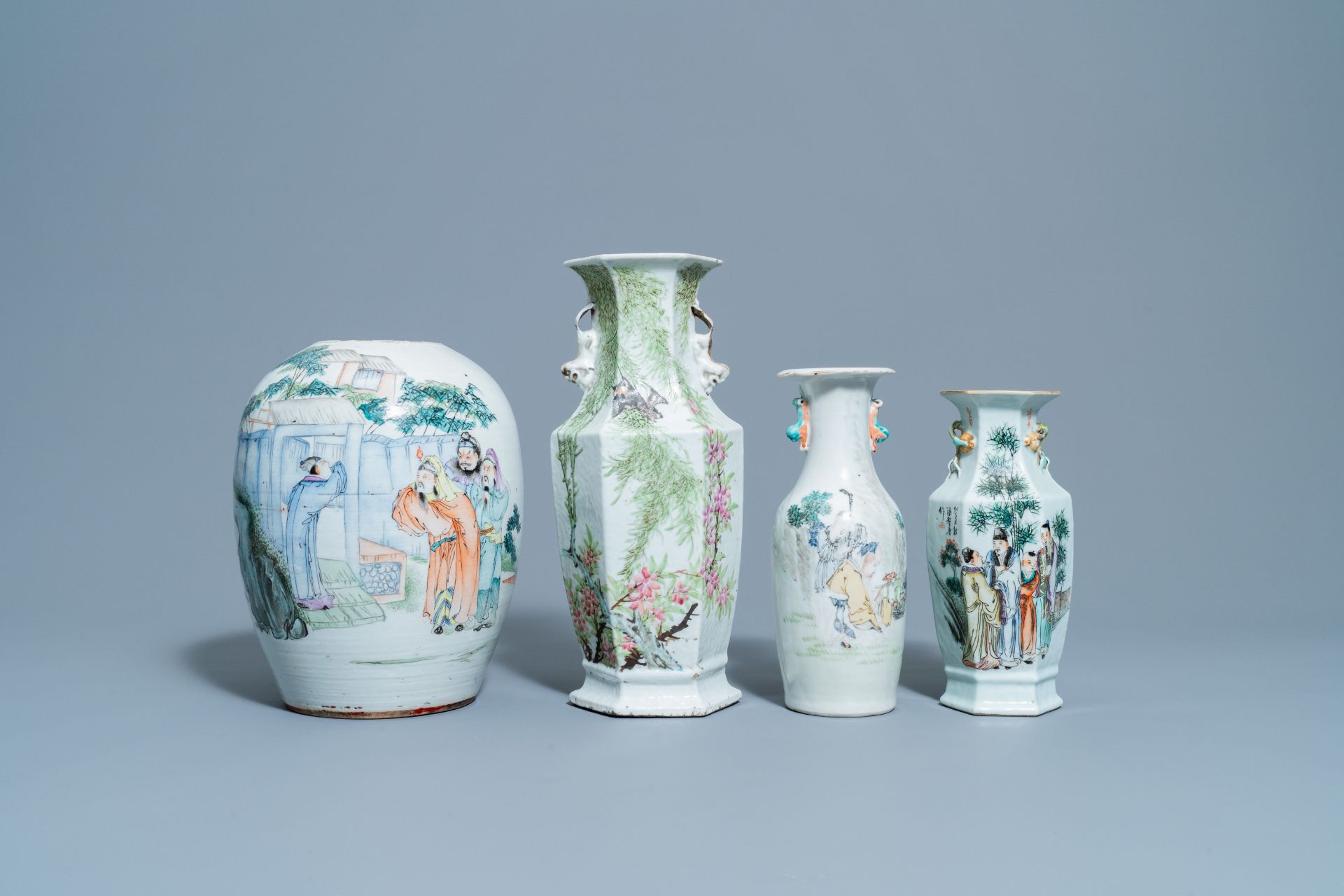 Four Chinese qianjiang cai vases, 19/20th C. - Image 3 of 8