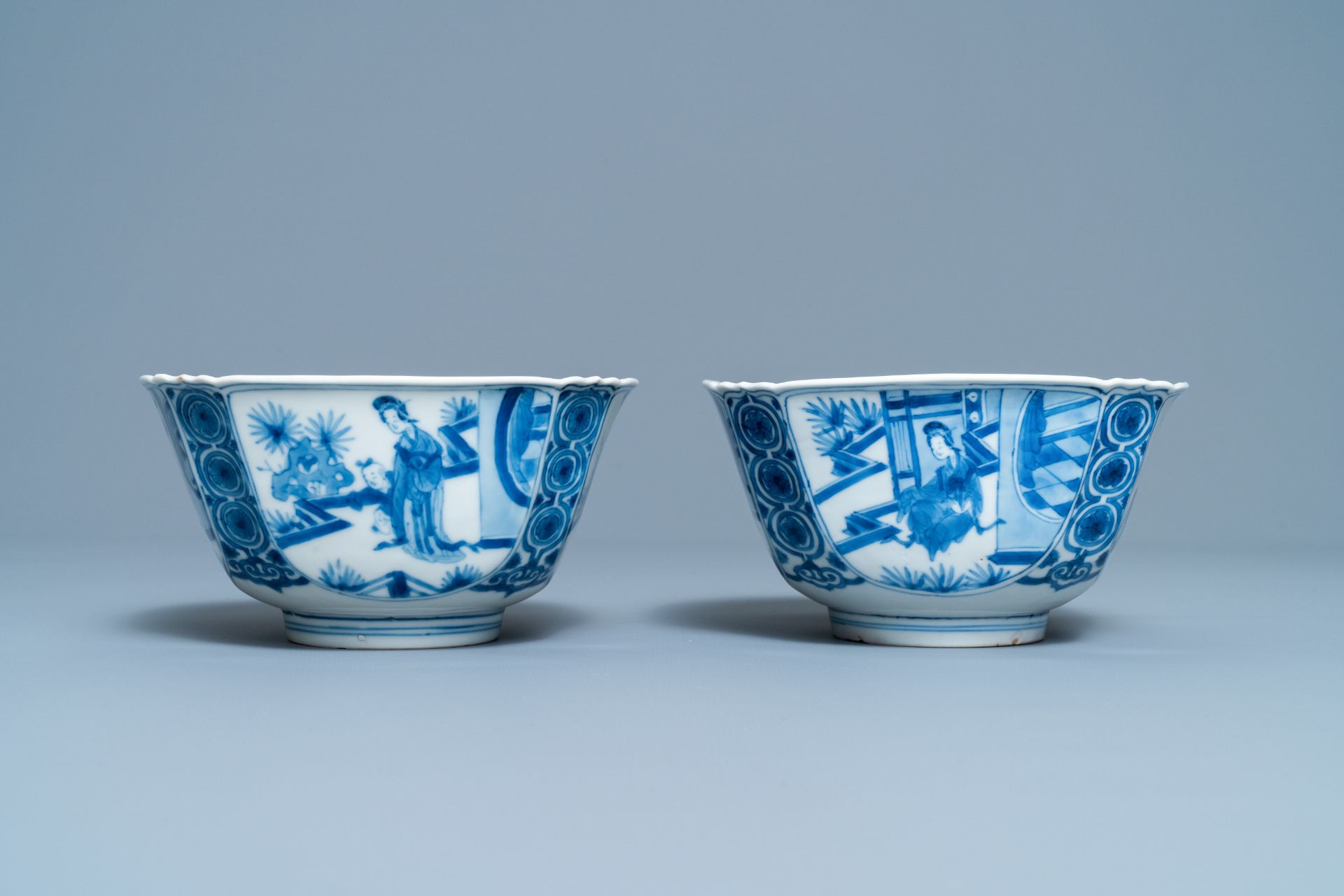 Two Chinese blue and white bowls, Chenghua mark, Kangxi - Image 5 of 7