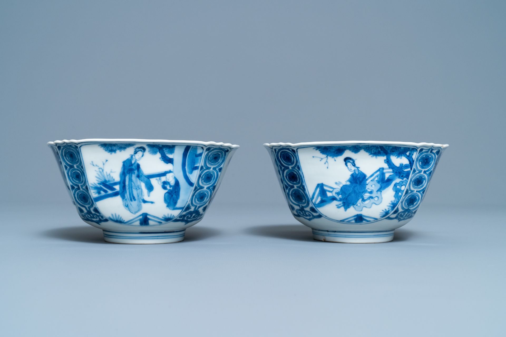 Two Chinese blue and white bowls, Chenghua mark, Kangxi - Image 4 of 7