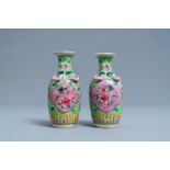 A pair of Chinese famille rose vases for the Straits or Peranakan market, 19th C.