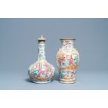 Two Chinese Canton famille rose vases, 19th C.