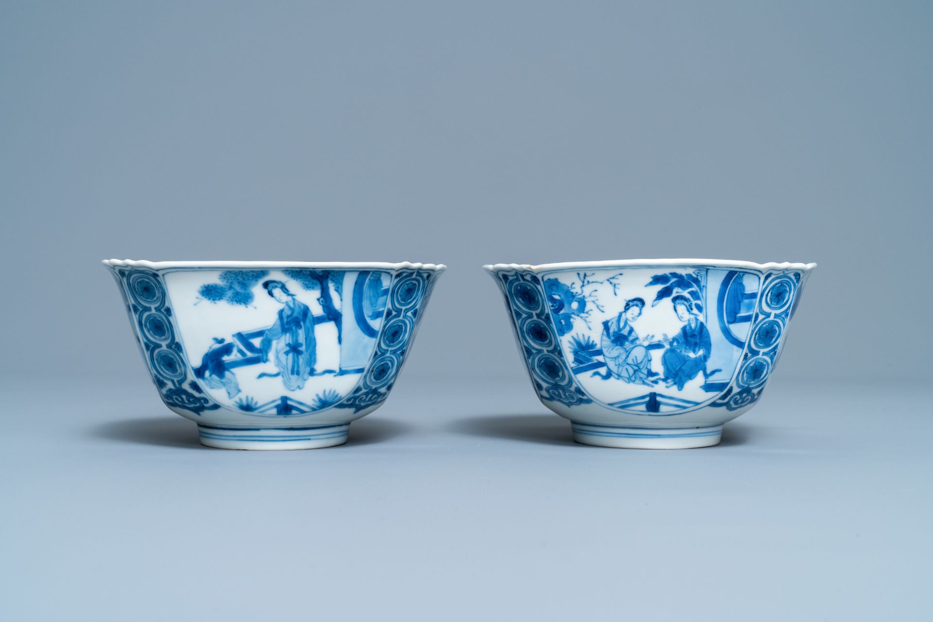 Two Chinese blue and white bowls, Chenghua mark, Kangxi - Image 3 of 7