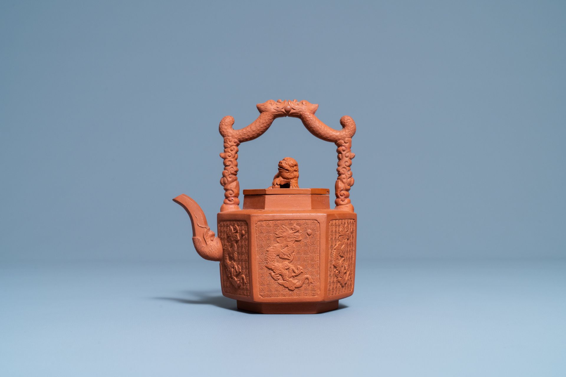 A Chinese Yixing stoneware teapot and cover, Kangxi - Image 2 of 7