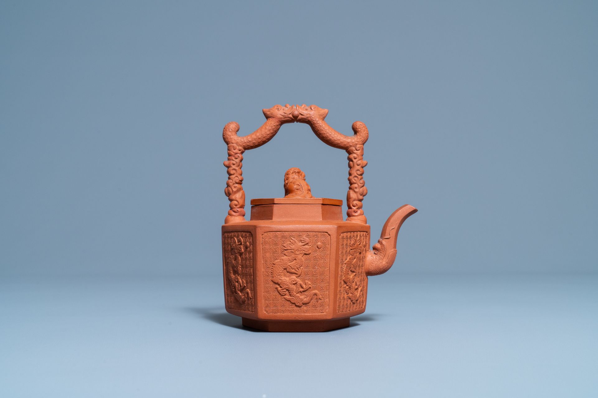 A Chinese Yixing stoneware teapot and cover, Kangxi - Image 4 of 7