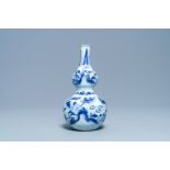 A Chinese blue and white double gourd vase, Wanli