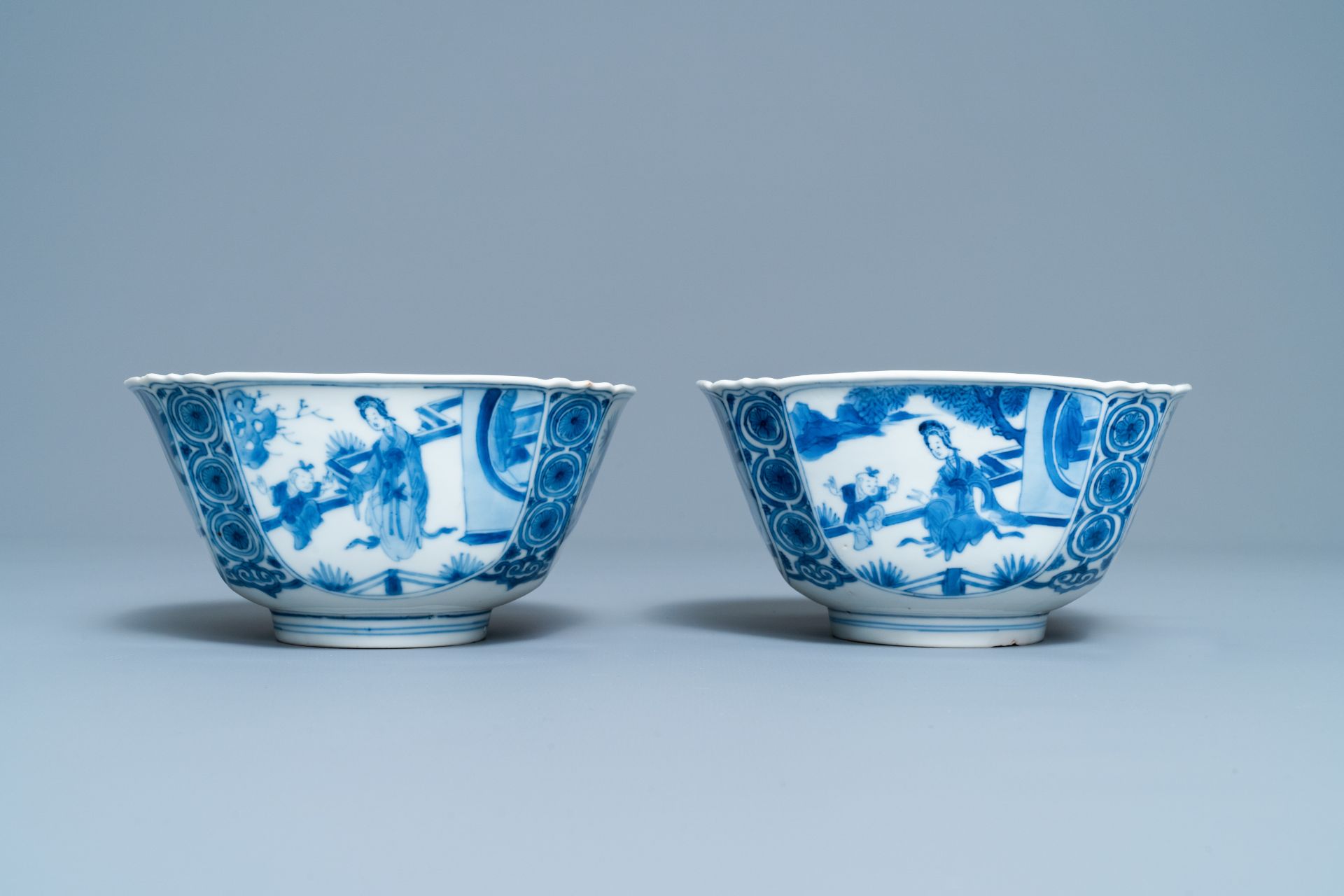 Two Chinese blue and white bowls, Chenghua mark, Kangxi - Image 2 of 7