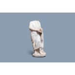 A Roman marble statue of a philosopher holding a parchment roll, ca. 2nd C.