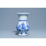 A Chinese blue and white pear-shaped 'immortals' vase, Kangxi