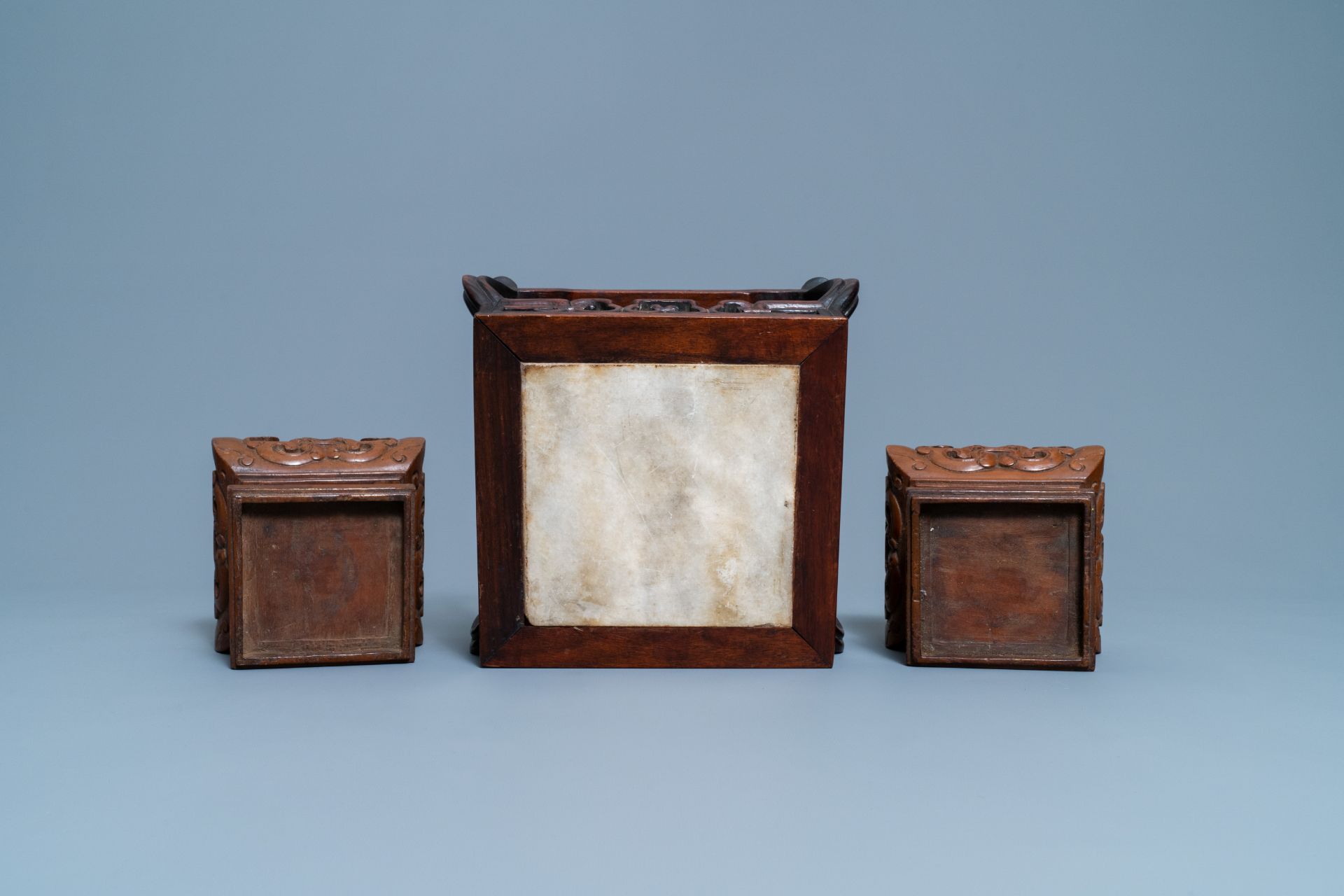 Five Chinese wooden stands, 19/20th C. - Image 12 of 13