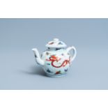 A Chinese wucai 'dragon' teapot and cover, Republic