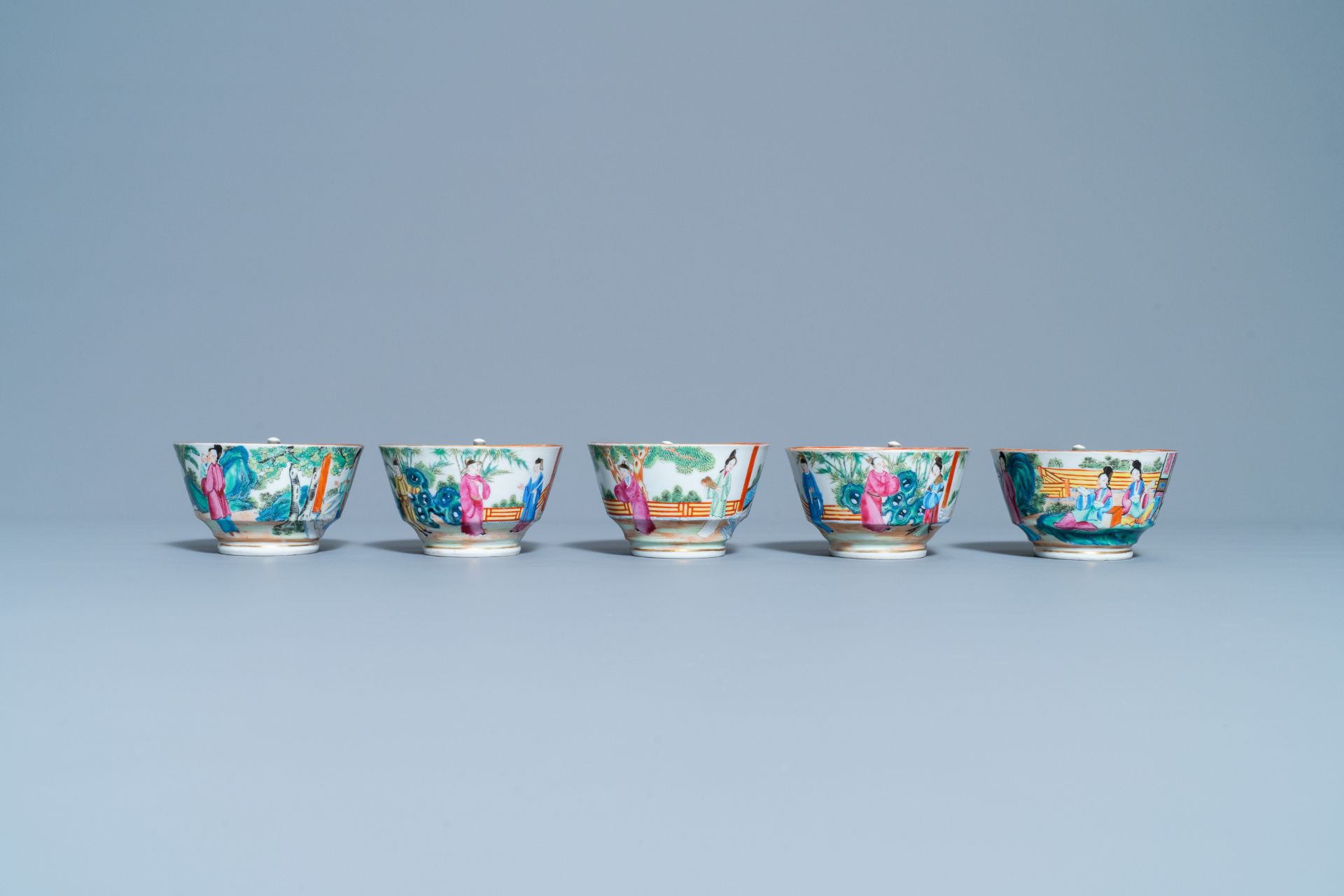 A Chinese Canton famille rose tea service, 19th C. - Bild 17 aus 27