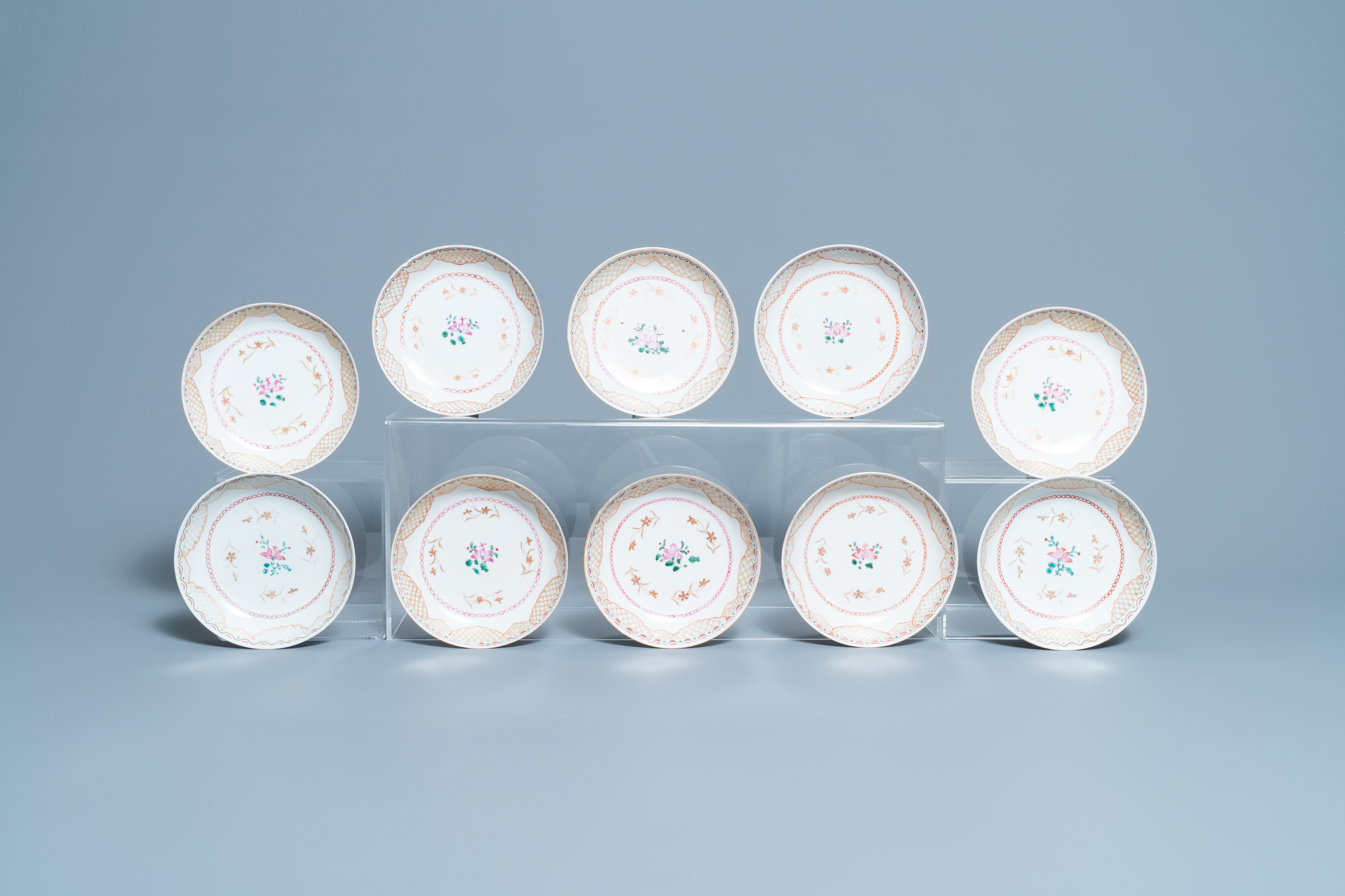 Seventeen Chinese famille rose cups and nineteen saucers, Qianlong - Image 2 of 17