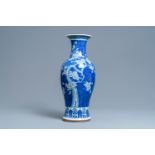 A Chinese blue and white 'prunus' vase, 19th C.