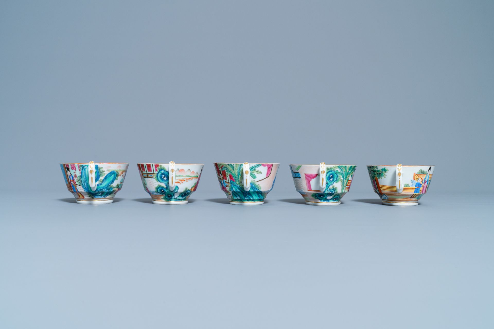 A Chinese Canton famille rose tea service, 19th C. - Bild 15 aus 27