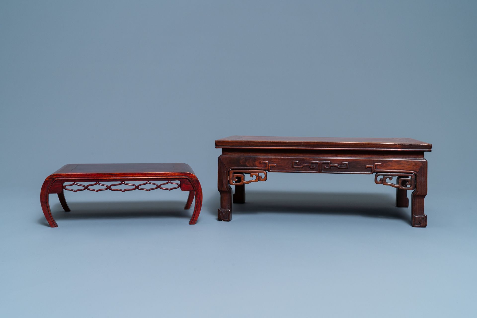 Five Chinese wooden stands, 19/20th C. - Image 2 of 13