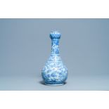 A large Chinese blue and white garlic-mouth vase, Wanli