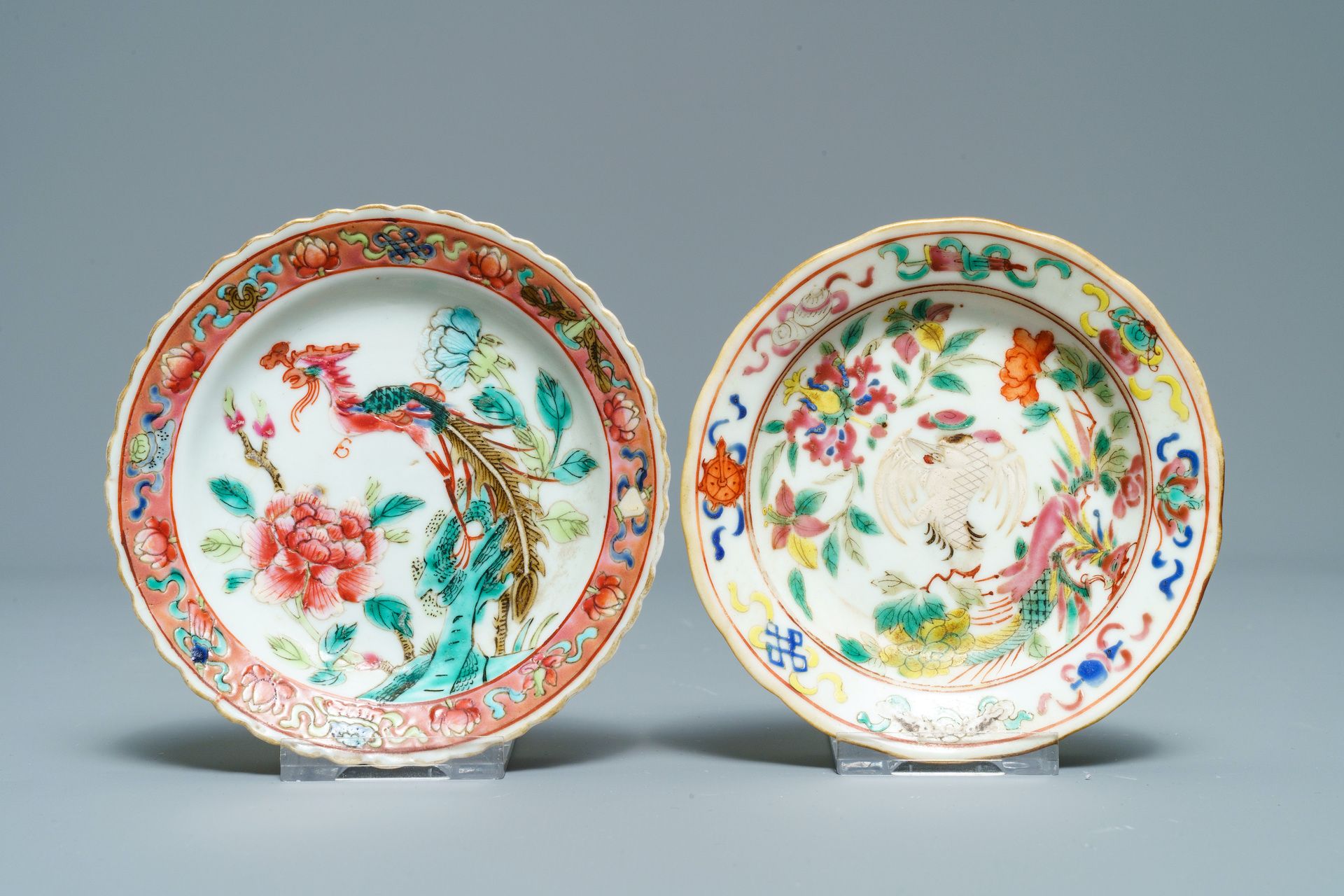 Ten Chinese famille rose bowls and two saucers for the Straits or Peranakan market, 19th C. - Image 2 of 23