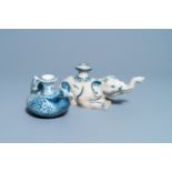 A Chinese blue and white 'duck' kendi and a Vietnamese 'elephant' kendi, Ming and 19th C.