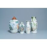 Four Chinese qianjiang cai vases, 19/20th C.