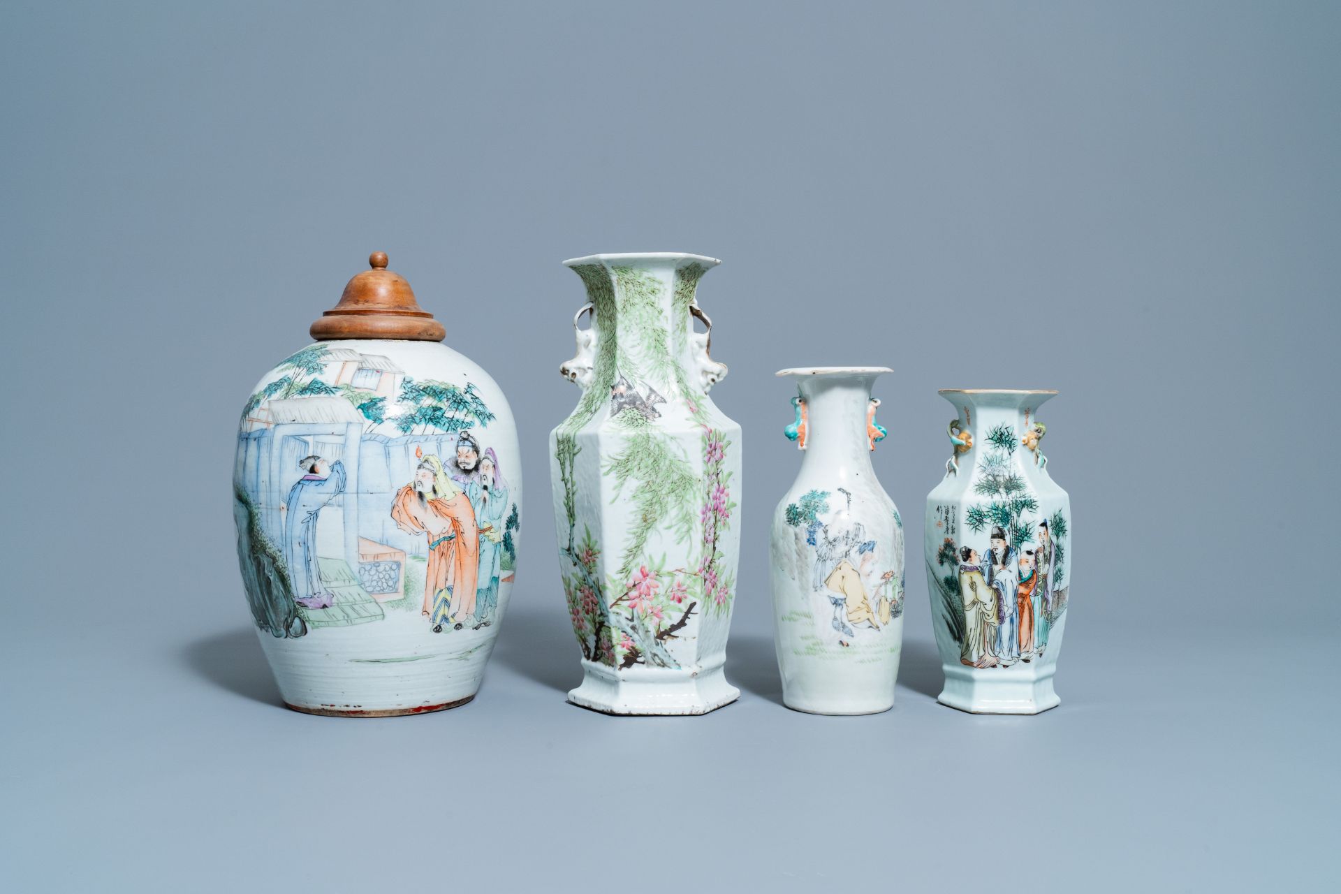 Four Chinese qianjiang cai vases, 19/20th C. - Image 2 of 8