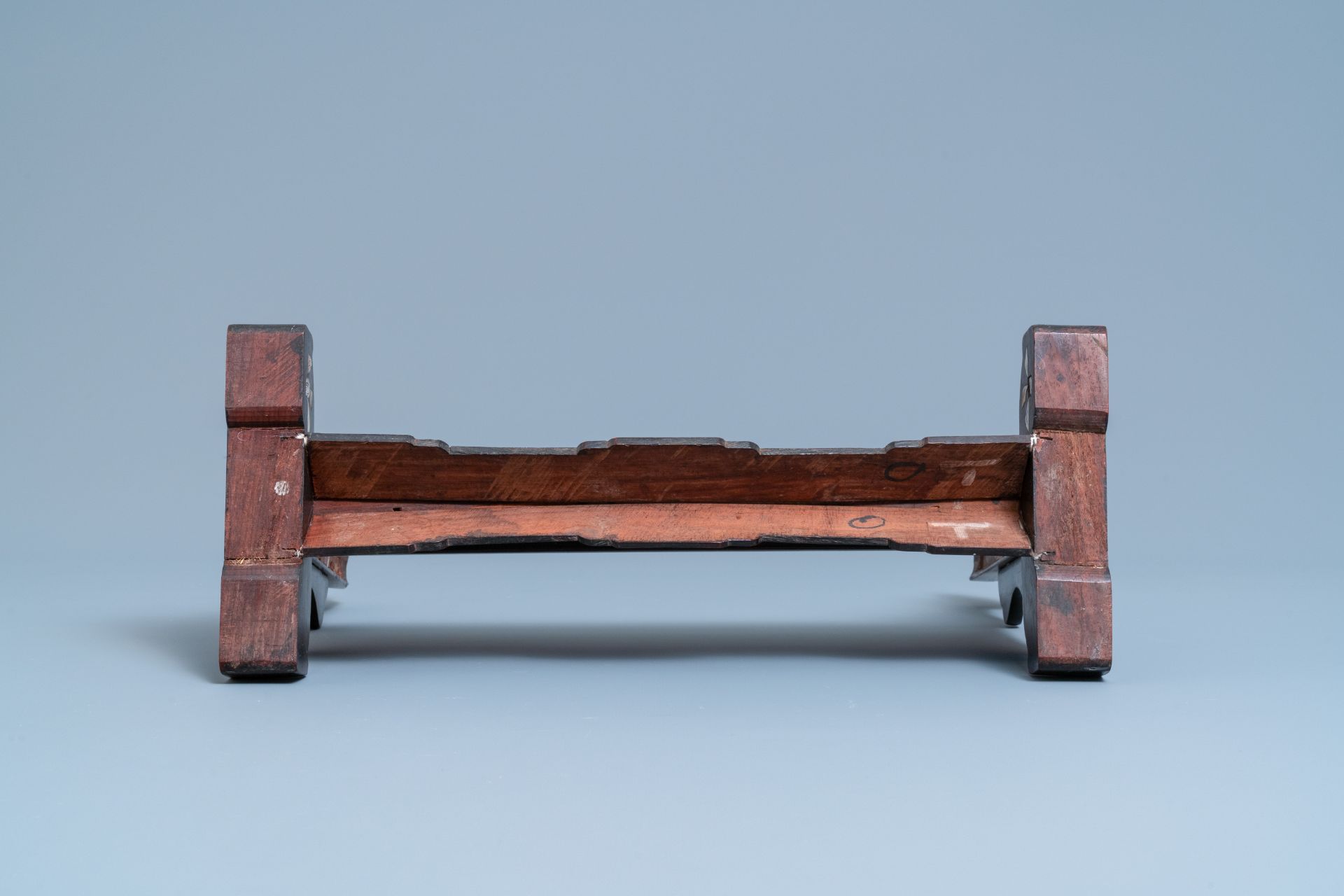 Three Chinese wooden table screen stands, 19th C. - Image 13 of 14