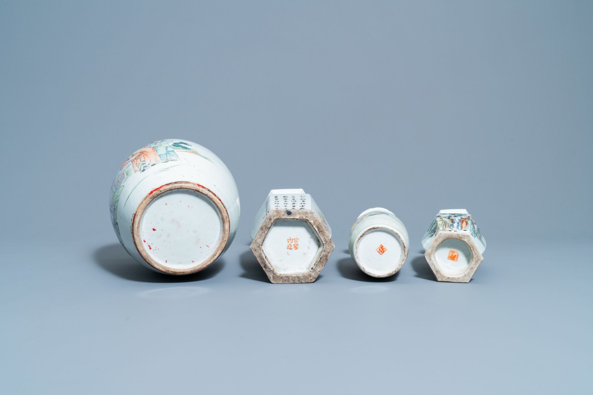 Four Chinese qianjiang cai vases, 19/20th C. - Image 8 of 8