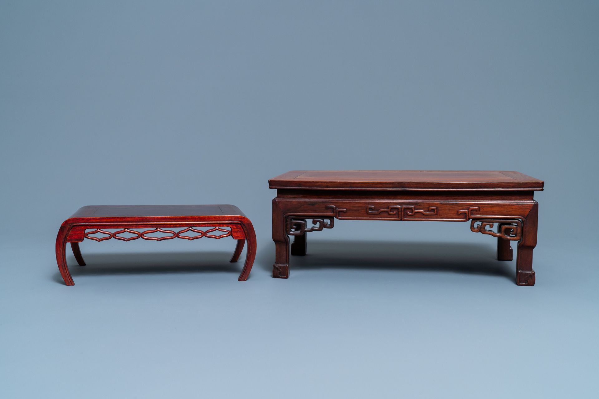 Five Chinese wooden stands, 19/20th C. - Image 4 of 13