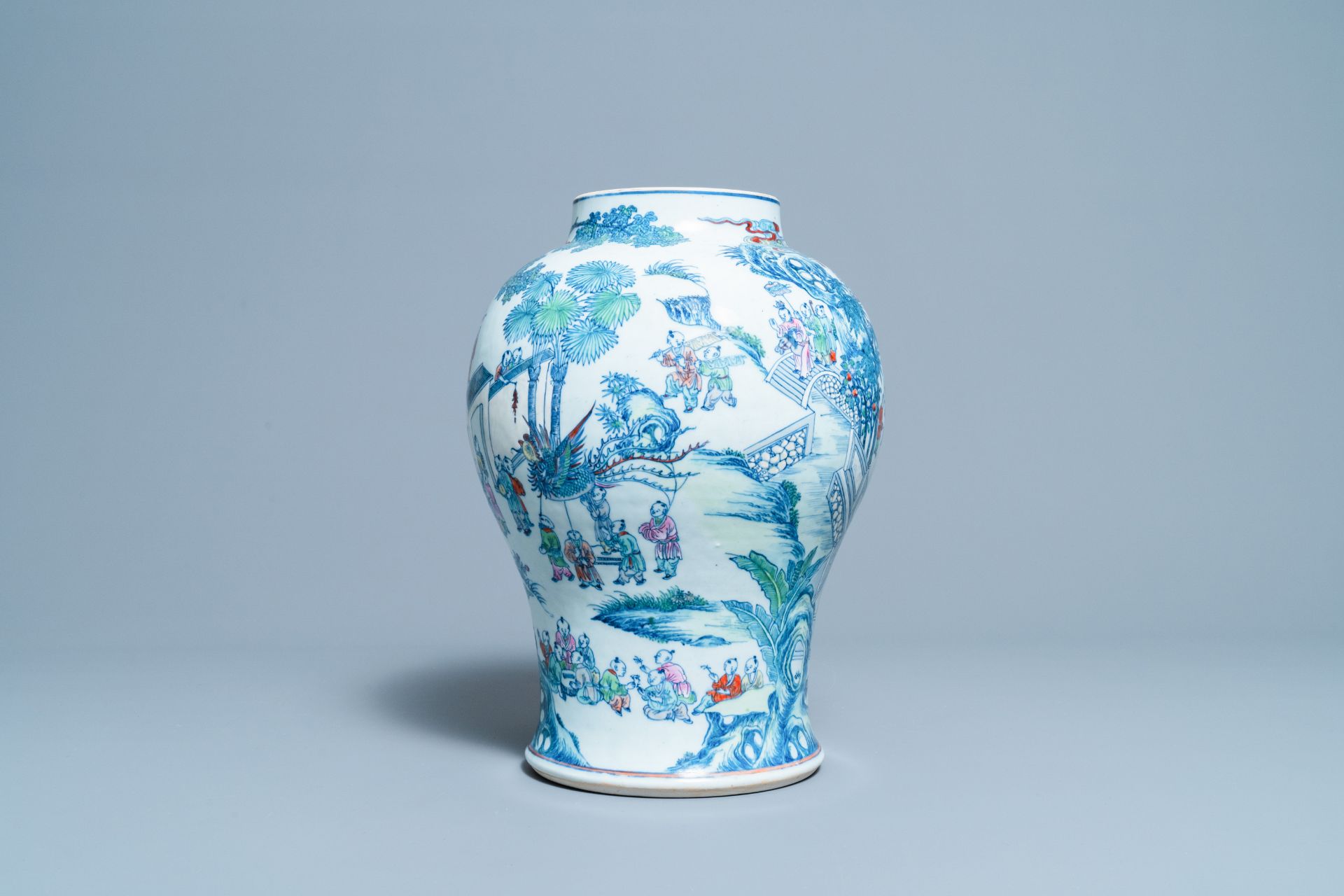 A Chinese doucai '100 boys' vase, Yongzheng/Qianlong - Image 6 of 11