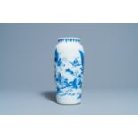 A Chinese blue and white 'Immortals' vase, Transitional period