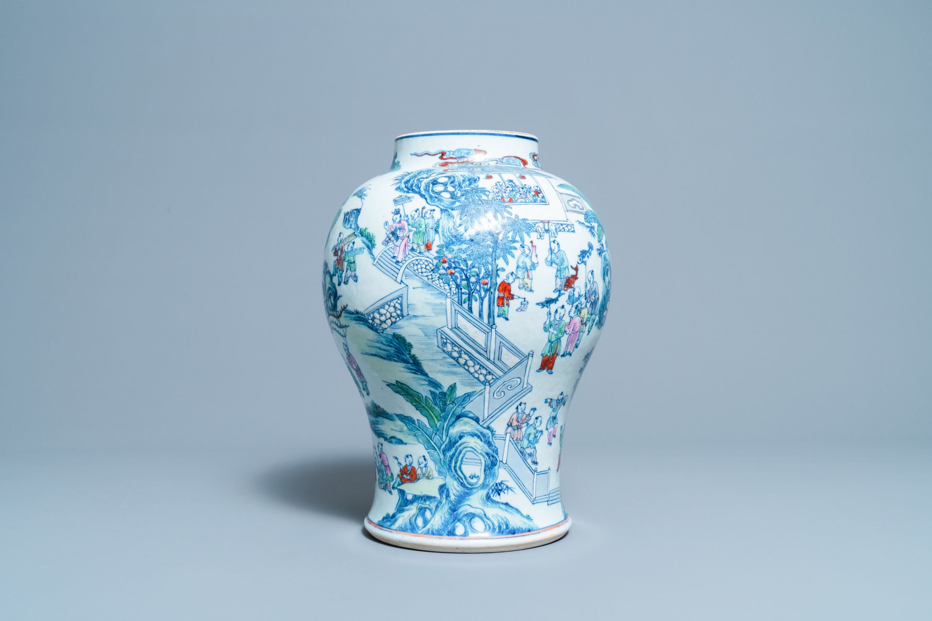 A Chinese doucai '100 boys' vase, Yongzheng/Qianlong - Image 7 of 11