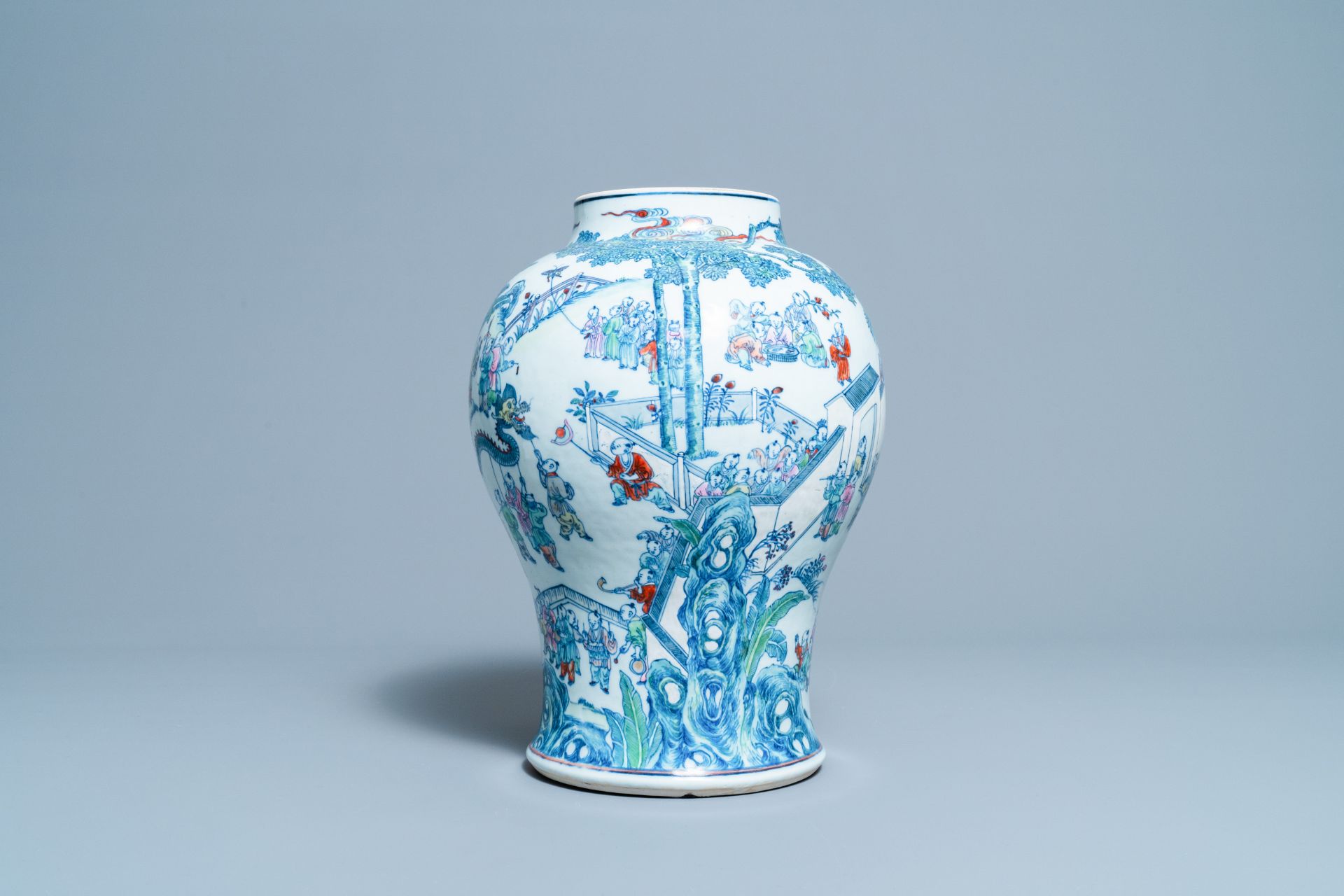 A Chinese doucai '100 boys' vase, Yongzheng/Qianlong - Image 3 of 11