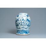 A Chinese blue and white 'dragon' vase, 19th C.