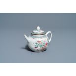 A Chinese famille rose teapot with a fine flower basket, Yongzheng