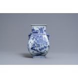 A Chinese blue and white vase with elephant handles, Qianlong