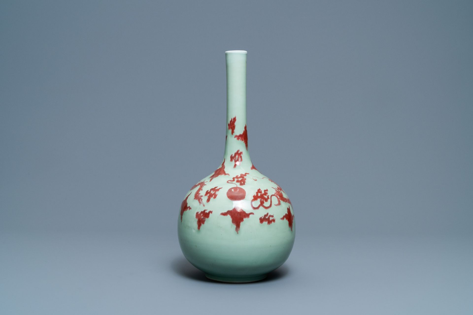 A Chinese copper-red celadon-ground 'dragon' vase, Kangxi - Image 3 of 13