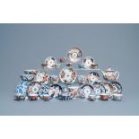 A collection of Chinese blue & white, iron-red & gilt porcelain tea wares, Kangxi & later