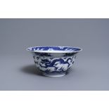 A Chinese blue and white 'dragon' bowl, Kangxi