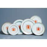 Six Chinese Scottish market Ross of Balnagowan armorial dishes, Qianlong