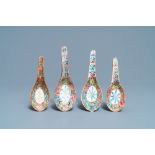 Four Chinese Bencharong spoons for the Thai market, 19th C.